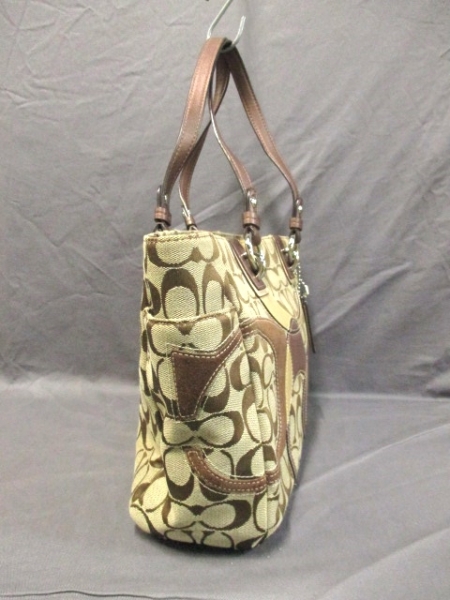 COACH コーチ シグネチャー 2WAY トートバッグ カーキ×レッド 美品