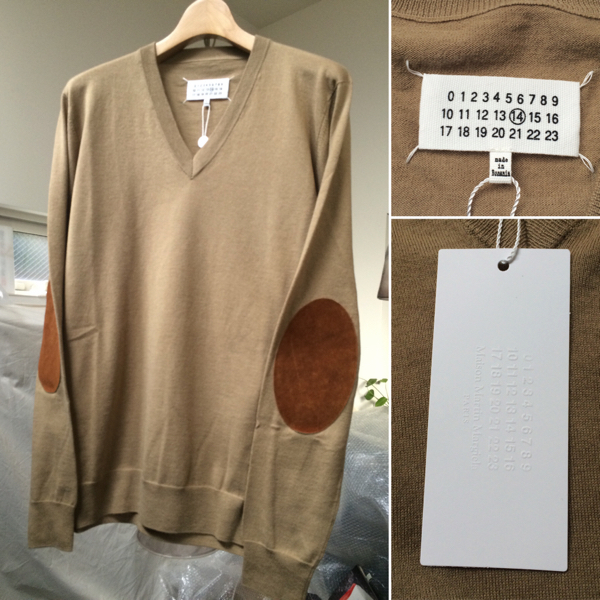 ⁄ Maison セーター Margiela エルボーパッチ ニット V - Martin V