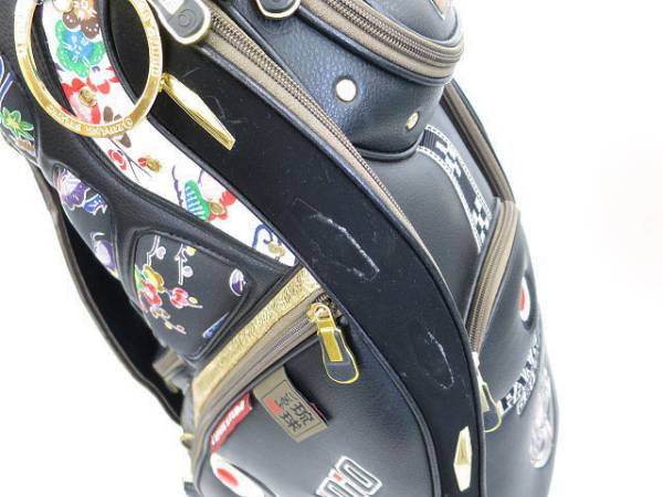 琉球ごるふ ジパングスタジオ カート型キャディバッグ 和柄 ブラック 5