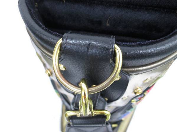 琉球ごるふ ジパングスタジオ カート型キャディバッグ 和柄 ブラック 5