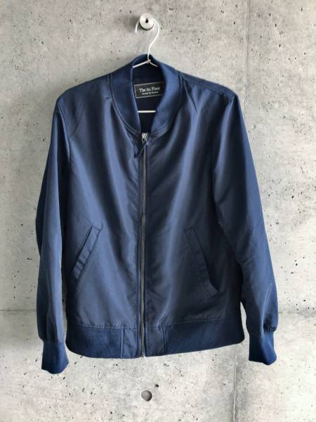 未着用 ナノユニバース MA-1タイプ ジャケット ネイビー S ワッペン