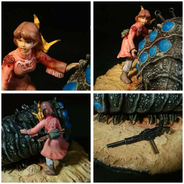 塗装済み完成品 風の谷のナウシカ 04 王蟲とナウシカ プラモデル