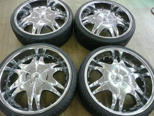 PALADIN 22インチ アルミホイール 8.5J+34 4本 メッキ 深リム 