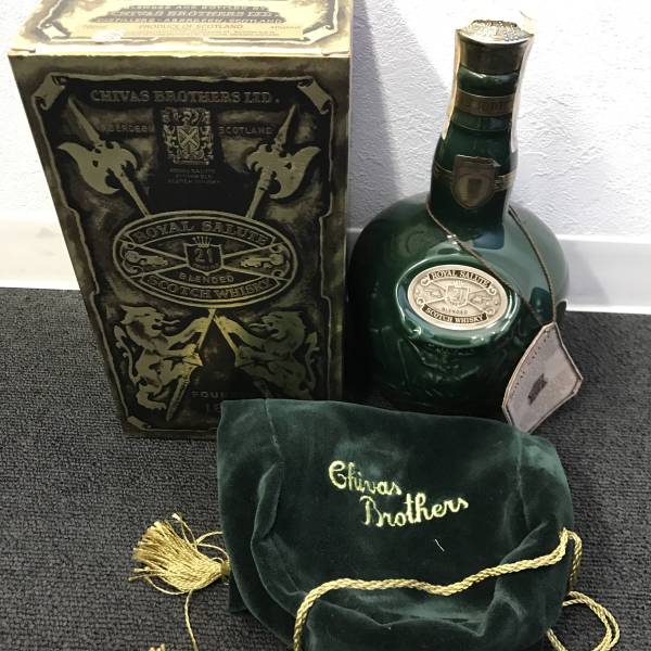 未開栓 CHIVAS シーバス ロイヤルサルート 21年 緑 箱付 袋付 陶器