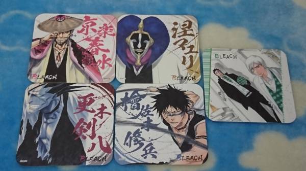 BLEACH◇アートコースター 京楽 更木 マユリ 檜佐木 浮竹 5種(BLEACH