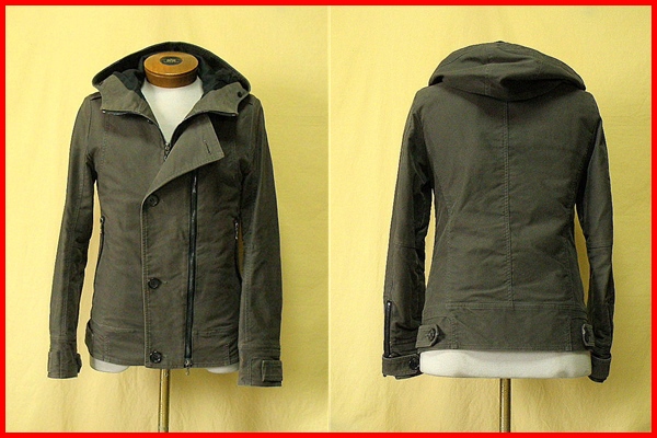 ★SHELLAC 27309★美シルエット！細身フードジャケット 46★