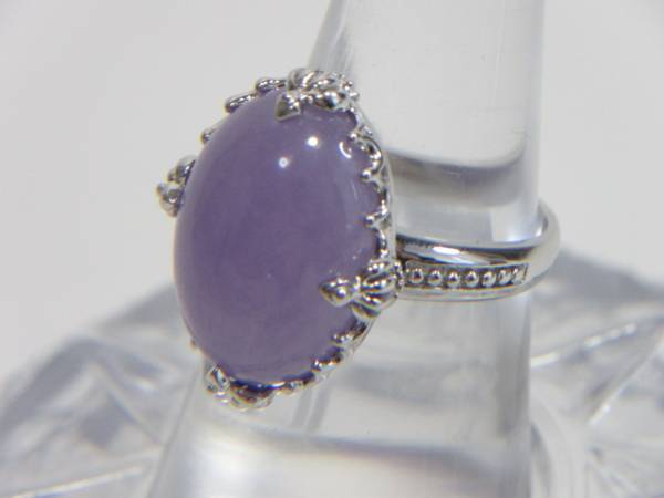 超大粒天然ラベンダー翡翠15.32ct＆ダイヤモンド 希少大粒☆K18WG 
