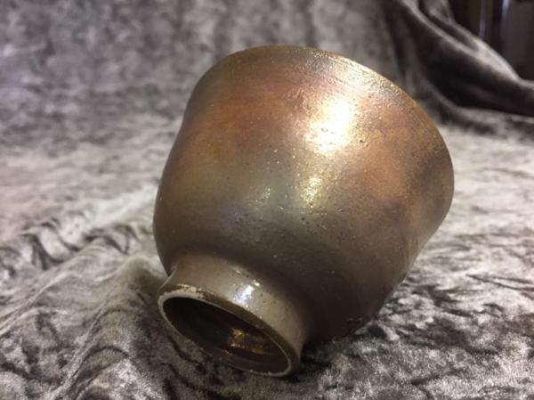 備前焼茶碗 金彩備前博焼