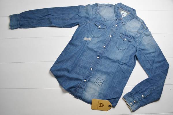 ☆ 新品 日本製 Depsea Japan デプシージャパン DS002 デニム ウエスタンシャツ 36 Ｓ ダメージ リメイク 加工 ウエスタン シャツ FOB ☆