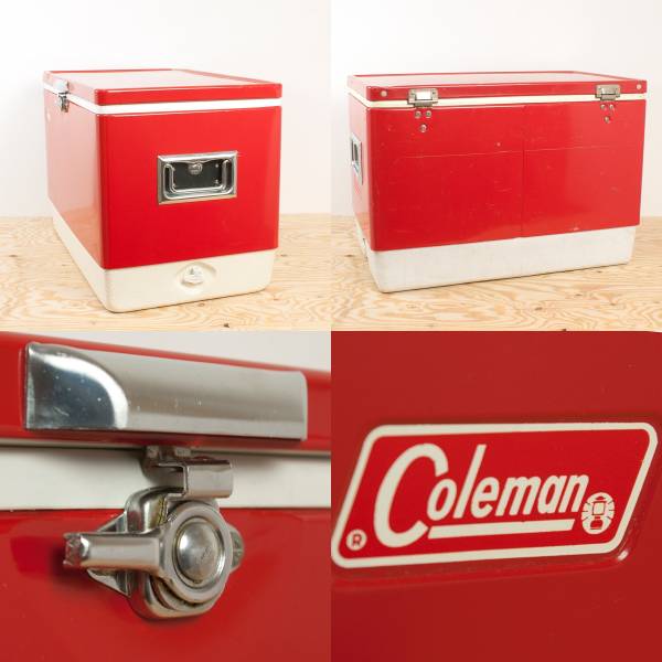美品 コールマン ビンテージ クーラー 56qt レッド スノーライト 