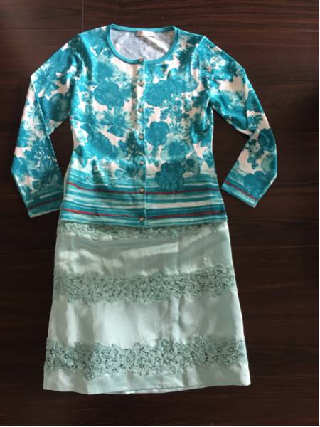 最旬！オースチンリードニットカーディガン38グリーン