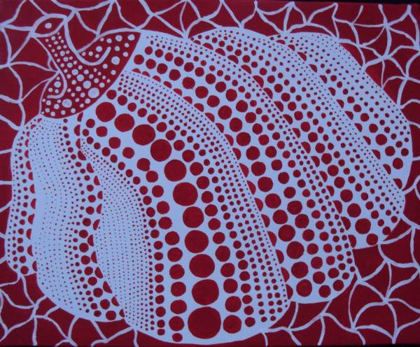 ◆作者不詳◆赤かぼちゃ・ローマ字サイン◆とても繊細な大変素敵な絵画です◆是非ご覧くださいませ