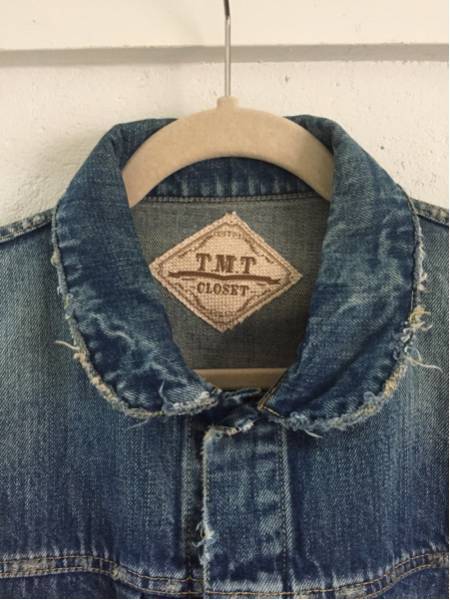 新品 1点物 TMT CLOSET ダメージリメイク加工 デニムジャケット L