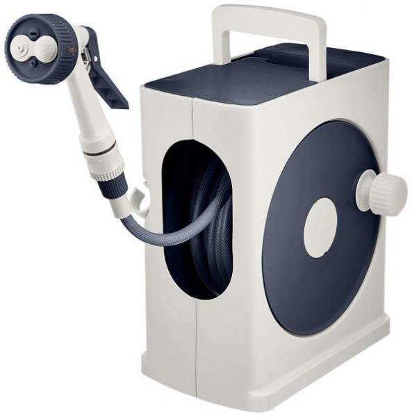 アイリスオーヤマ ホース ホースリール フルカバー スリム 20M グレー 散水 庭 ガーデニング