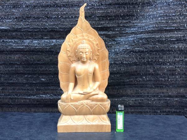 一刀彫 木彫り 天然木檜材 仏像 千手観音菩薩座像 財前彫刻 仏教工芸