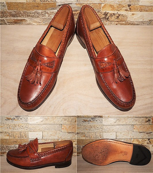 超美品/アレンエドモンズ/Allen Edmonds【Maxfield】タッセルローファー/茶/26，5cm/8，5EEE/74BA9
