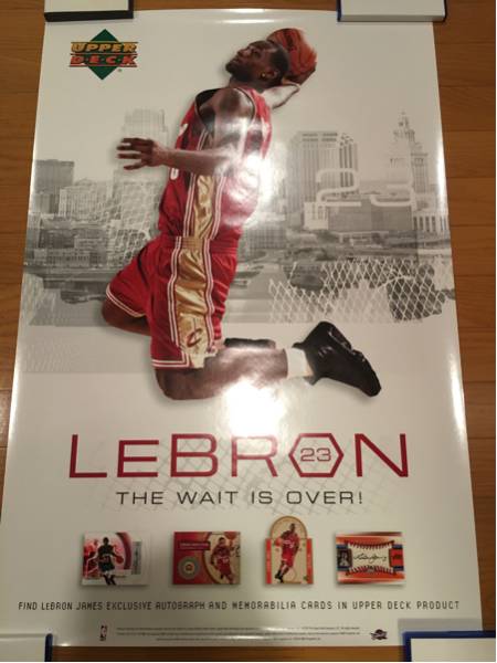 【美品・未使用】非売品 LeBron James UPPER DECK ポスター 2003 ルーキー AIR JORDAN 9
