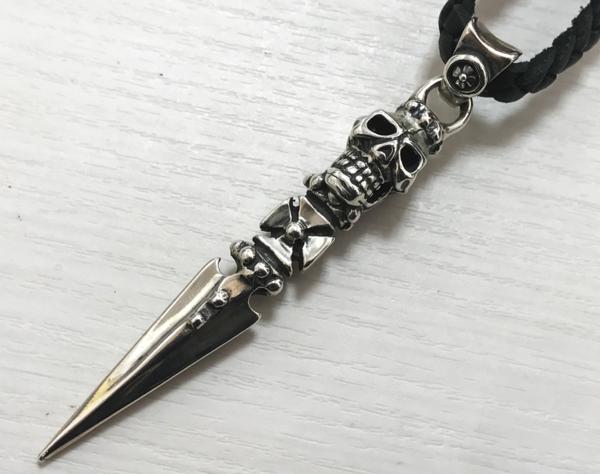 rm)TRAVIS WALKER SKULL DAGGER トラヴィスワーカー スカル ネックレス 46cm 53.5g 美品