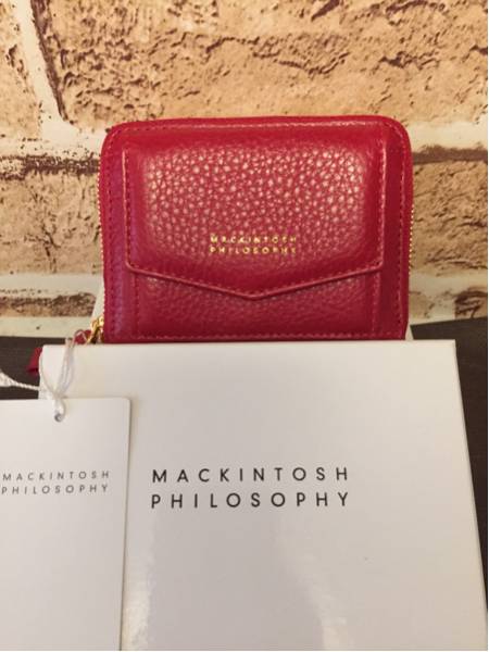 【新品】Macintosh philosophy マッキントッシュフィロソフィー コインケース 小銭入れ カード入れ キーチェーン付き 赤 レザー