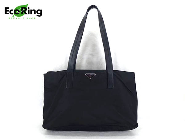 1円 プラダ ナイロン トートバッグ ブラック BQ003