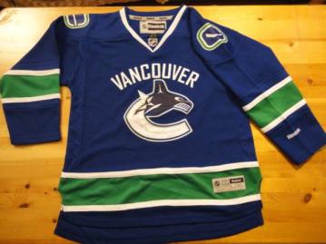 NHLバンクーバー・カナックス 刺繍ロゴ S ホッケーシャツ ゲームシャツ