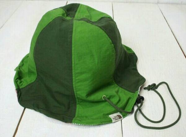 ノースフェイス（THE NORTH FACE）リバーシブル　チューリップハット　グリーン【USED】