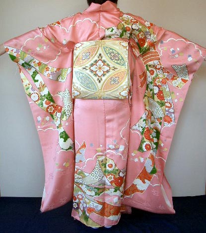 新品】【伝統的工芸品】【手描き友禅】 久保耕 手描き京友禅 振袖 束ね