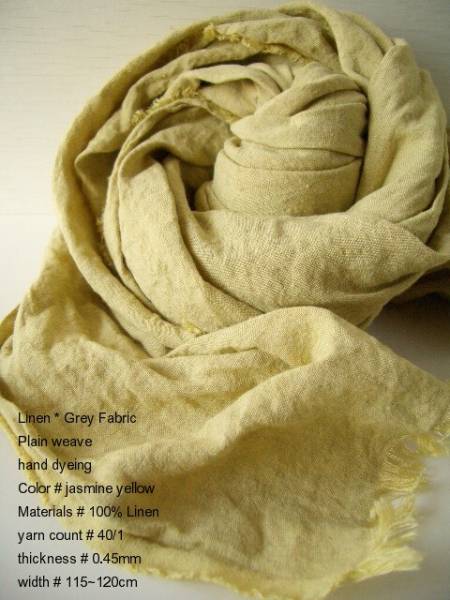 ■麻■KLdye-23■リネン100％手染め■ジャスミン■2.65ｍ■