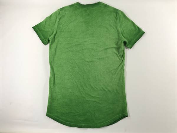 極美 DSQUARED ビンテージ加工プリントTシャツ グリーン 緑 ウォッシュ加工 M Made in Italy 国内正規 製品染め