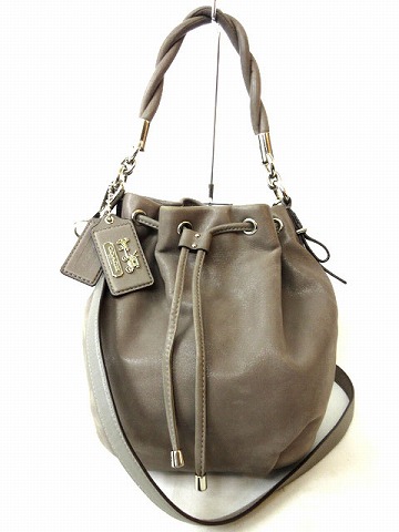 コーチ COACH 2way ショルダーバッグ ハンドバッグ 巾着 グレー17762 