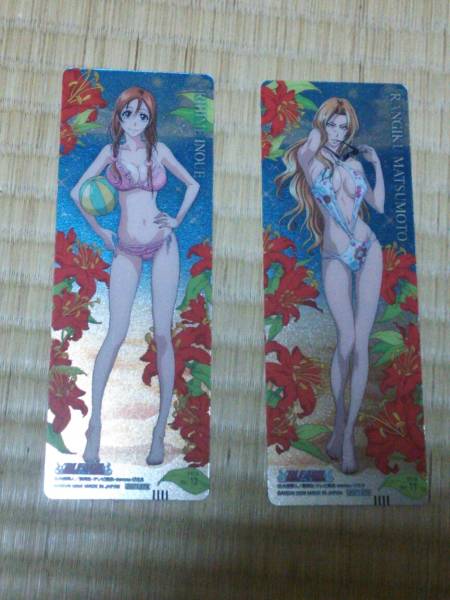 ブリーチ Bleach カードガム しおり 井上織姫 松本乱菊 水着 Bleach 売買されたオークション情報 Yahooの商品情報をアーカイブ公開 オークファン Aucfan Com