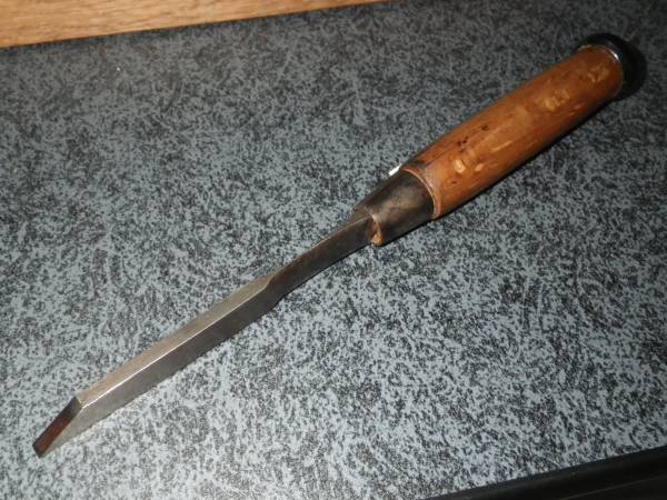 新品未使用長期保管品 向待鑿 銘「祐弘」 刃幅１分５厘（約4.5ミリ） 検向区のみ建具かんな鉋玄翁玄能鋸