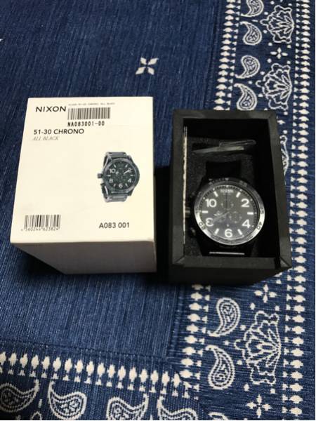 クロノグラフ ニクソン NIXON 51-30 オールブラック 腕時計 - 美品 48