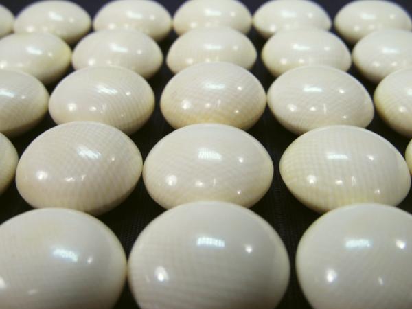△超貴重品/本象牙碁石45号相当△桐箱付（囲碁）(囲碁)｜売買された