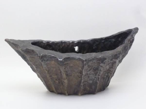 A55 銘:正 花器/水盤/花瓶/花入/吊花生/華道具 (kngs)