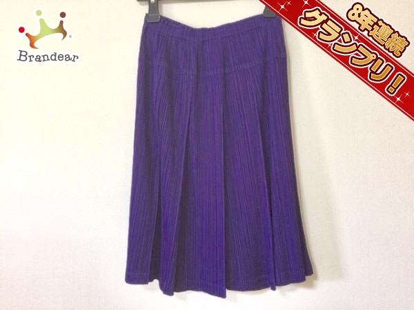 プリーツプリーズ PLEATS PLEASE ボトムス スカート サイズ3 L パープル レディース 新品同様