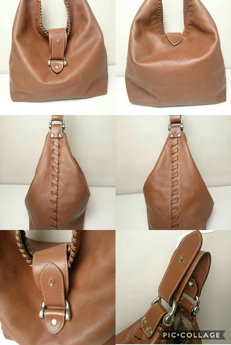良品 J&M DAVIDSON デヴィッドソン ブラウン レザー ホーボー 