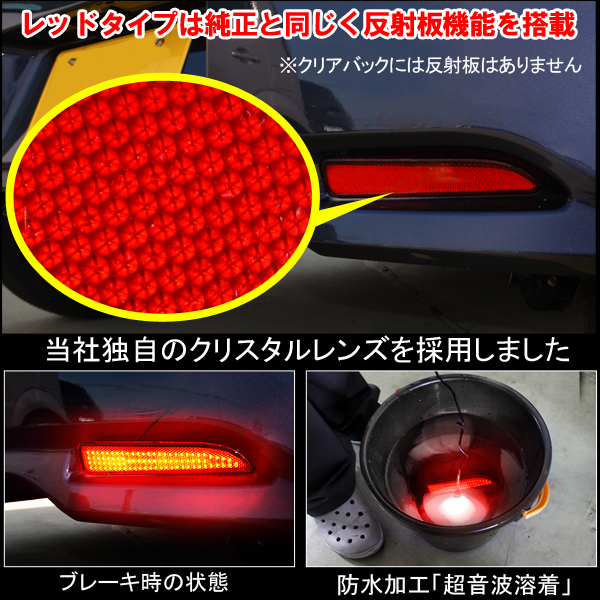 日産 デイズ ハイウェイスター ライダー LED リフレクター レッド テールランプ 反射板 スモール ブレーキ 連動