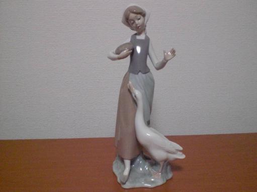 LLADRO☆リアドロ 少女とアヒル ☆陶器 置物 リヤドロ アヒル の 家族