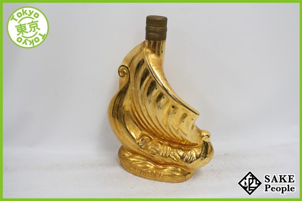 ◆注目! ラーセン ヴァイキングシップ 700ml ゴールド 陶器ボトル コニャック CG