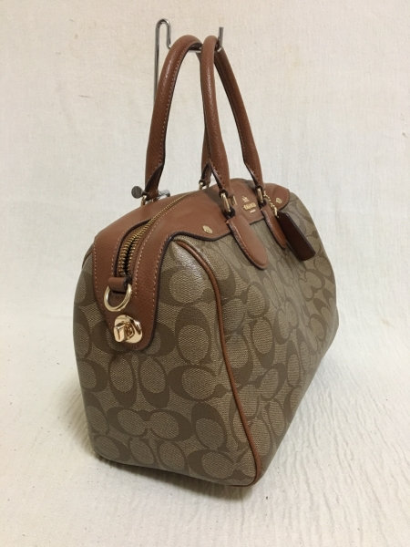 コーチ COACH バッグ ハンドバッグ PVC(塩化ビニール)×レザー ブラウン×ライトブラウン F36187