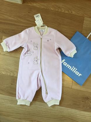 新品未使用タグ付★familiar★ファミリア★ジャンプスーツ★モコモコ★防寒★70★定価１万円超★ファミちゃんリアちゃん★男女OK