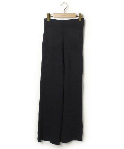 アーバンリサーチ アーバンリサーチDOORS リブニットパンツ 極美品 ネイビー ワイドパンツ ドアーズ URBAN RESEARCH DOORS ハイネックサイド