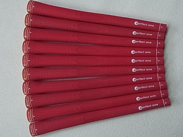 【新品】 パーフェクトプロ　Perfect one LD グリップ　レッド／キャップオレンジ　10本セット