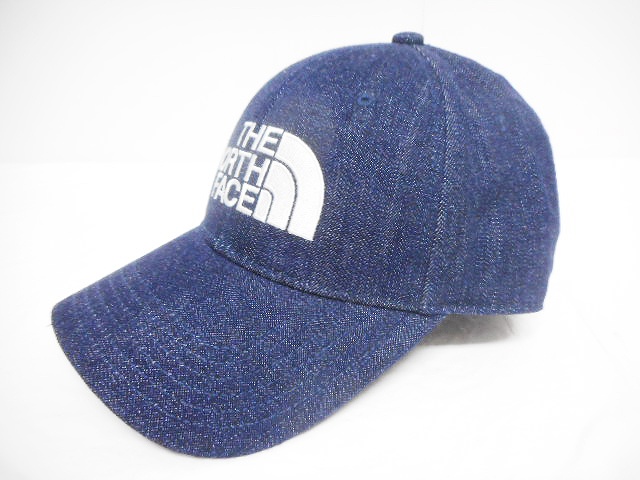 美品 ノースフェイス THE NORTH FACE TNF ロゴ キャップ デニム 帽子 FREE インディゴ ネイビー NN01450 TNFLOGOCAP/☆I20 メンズ