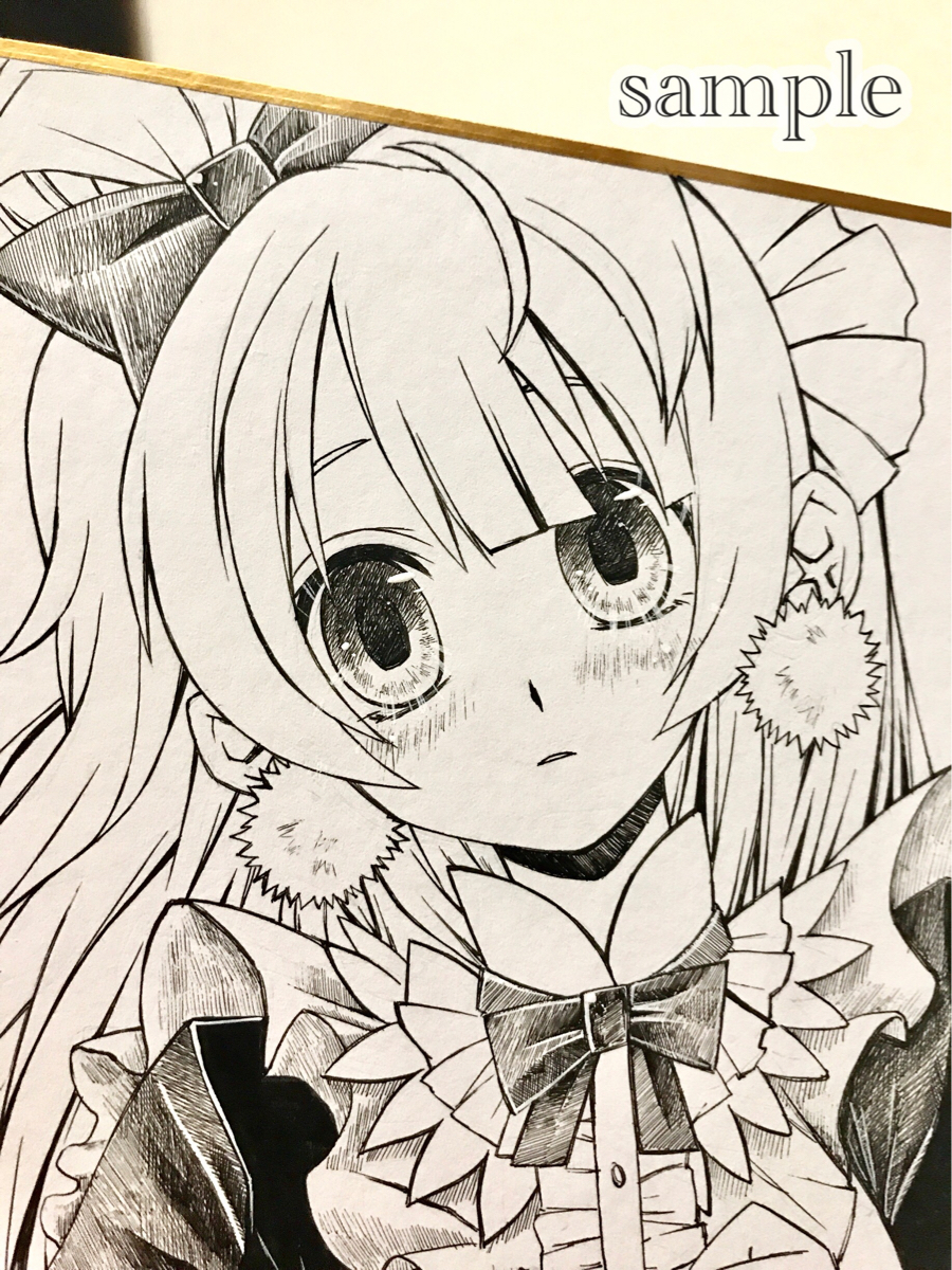 同人手描きイラスト ラブライブ! 南ことり モノクロ 色紙(手描き