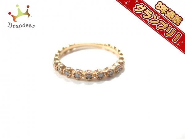 アガット agete アクセサリー（指） リング K10YG×ダイヤモンド 9Pダイヤ/0.07カラット 美品