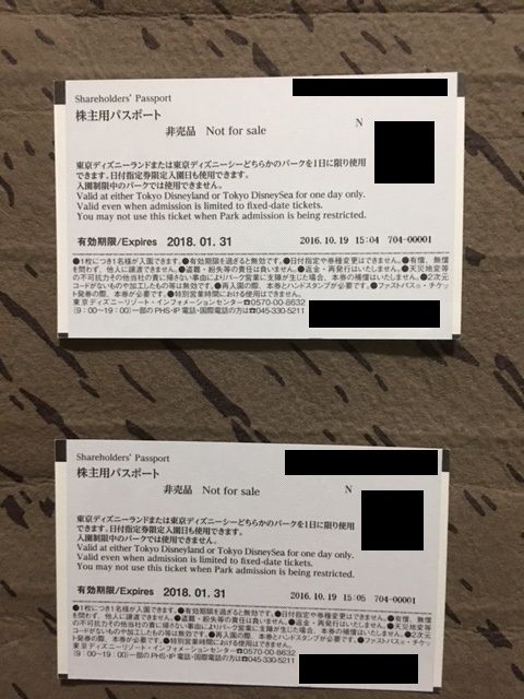送料込★東京ディズニー　株主チケット★２枚セット