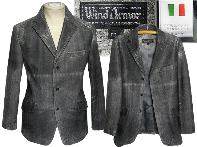 雰囲気漂うムラUSED加工！ウインドアーマー(Wind Armor)上質羊革レザージャケット/ニチワ