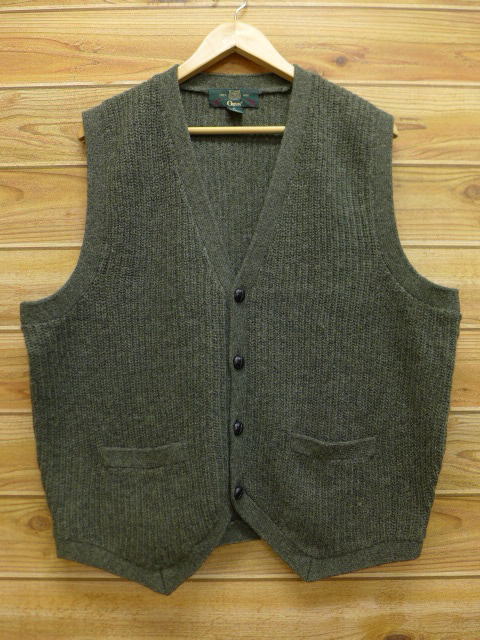 XL★古着 ニット ベスト オービス ウール 緑 グリーン 中古 メンズ トップス